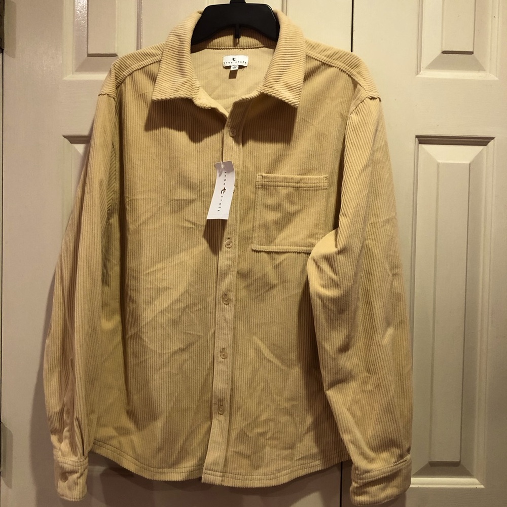 True Craft Corduroy Shacket Pocket size L Gold NWT